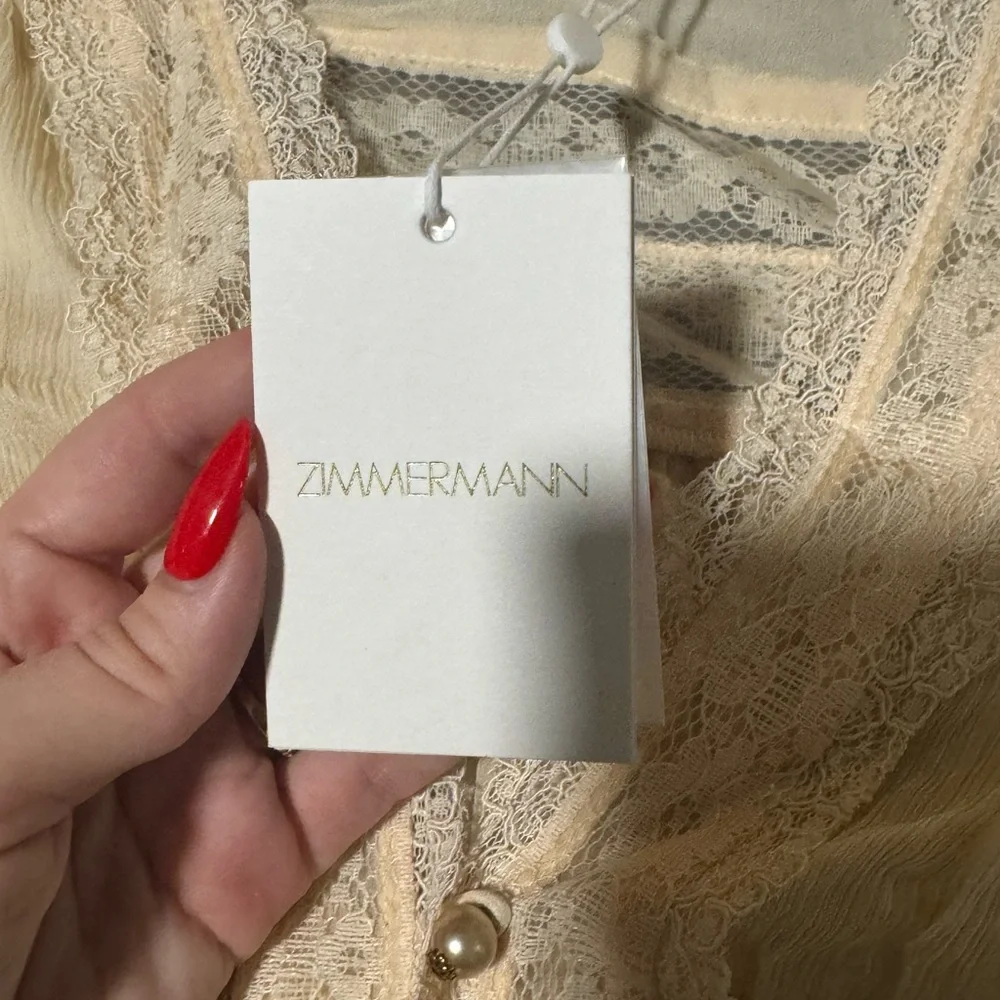 Zimmermann Natura V Neck Button Bodice Blouse - Picture 5 of 8